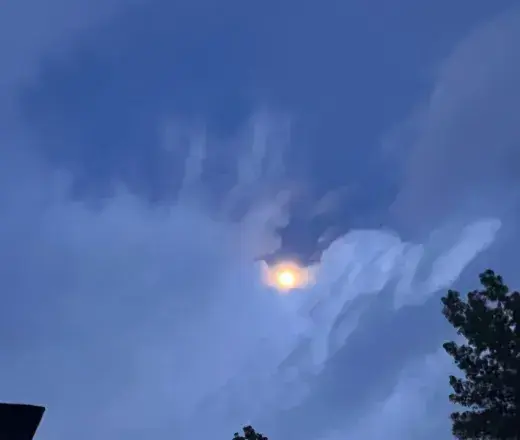 Sun peaking through clouds