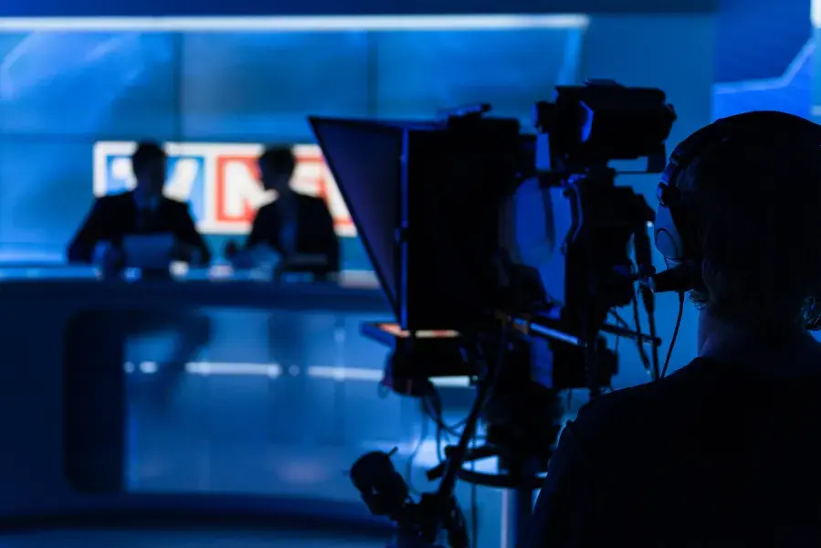 behind the scenes of a TV set